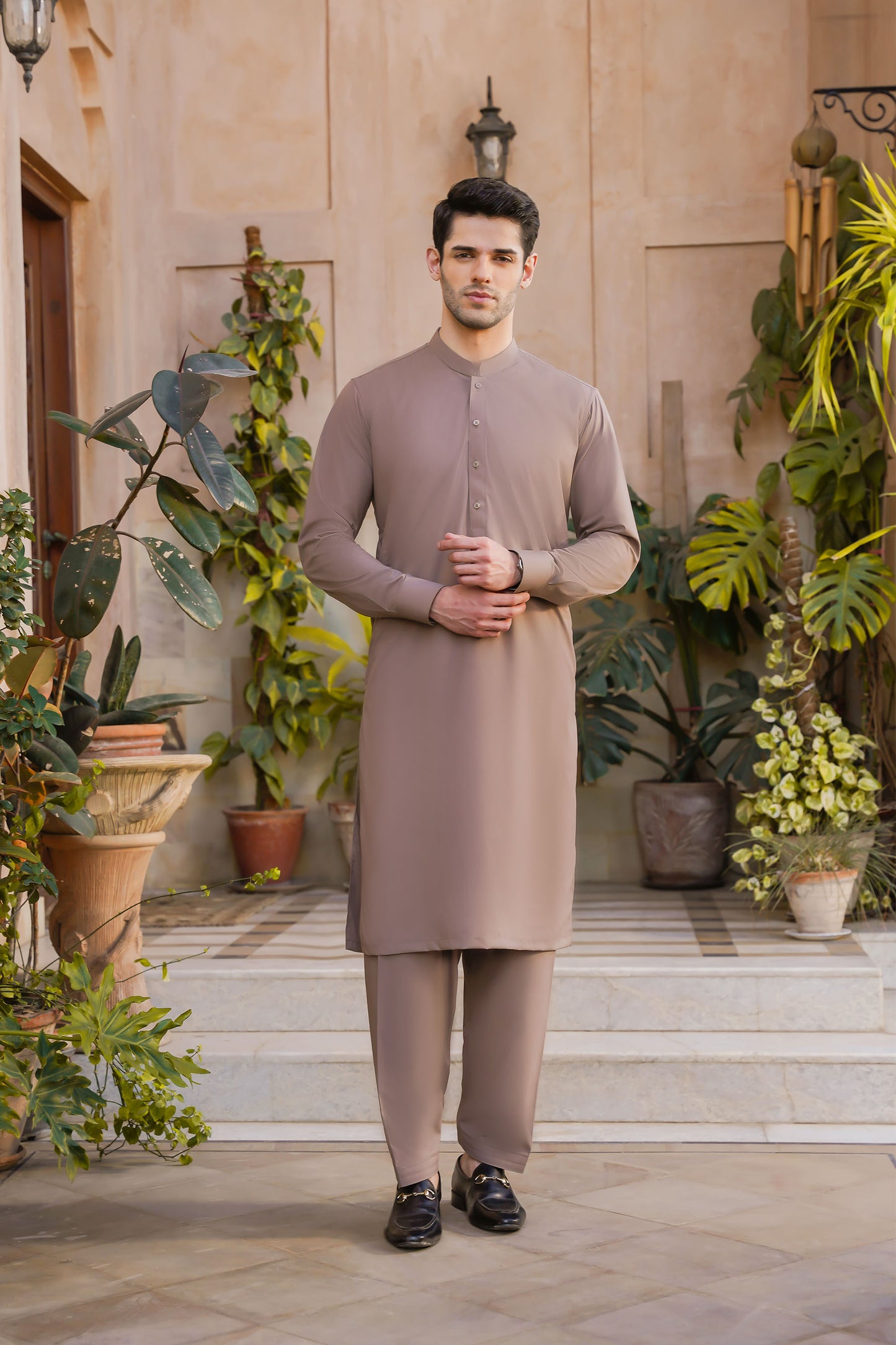 SHALWAR KAMEEZ FOR MEN | AUBURN BROWN