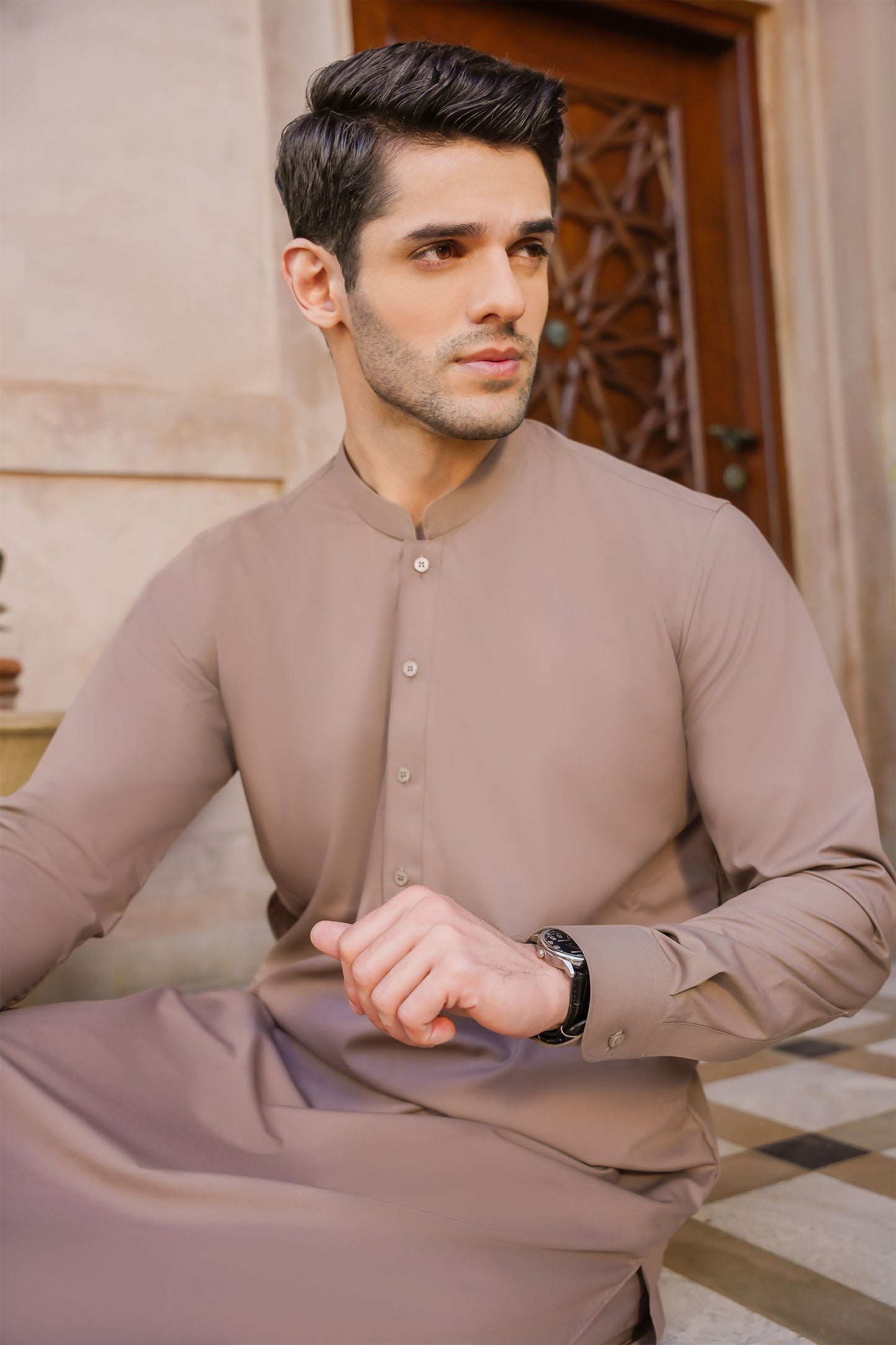 SHALWAR KAMEEZ FOR MEN | AUBURN BROWN