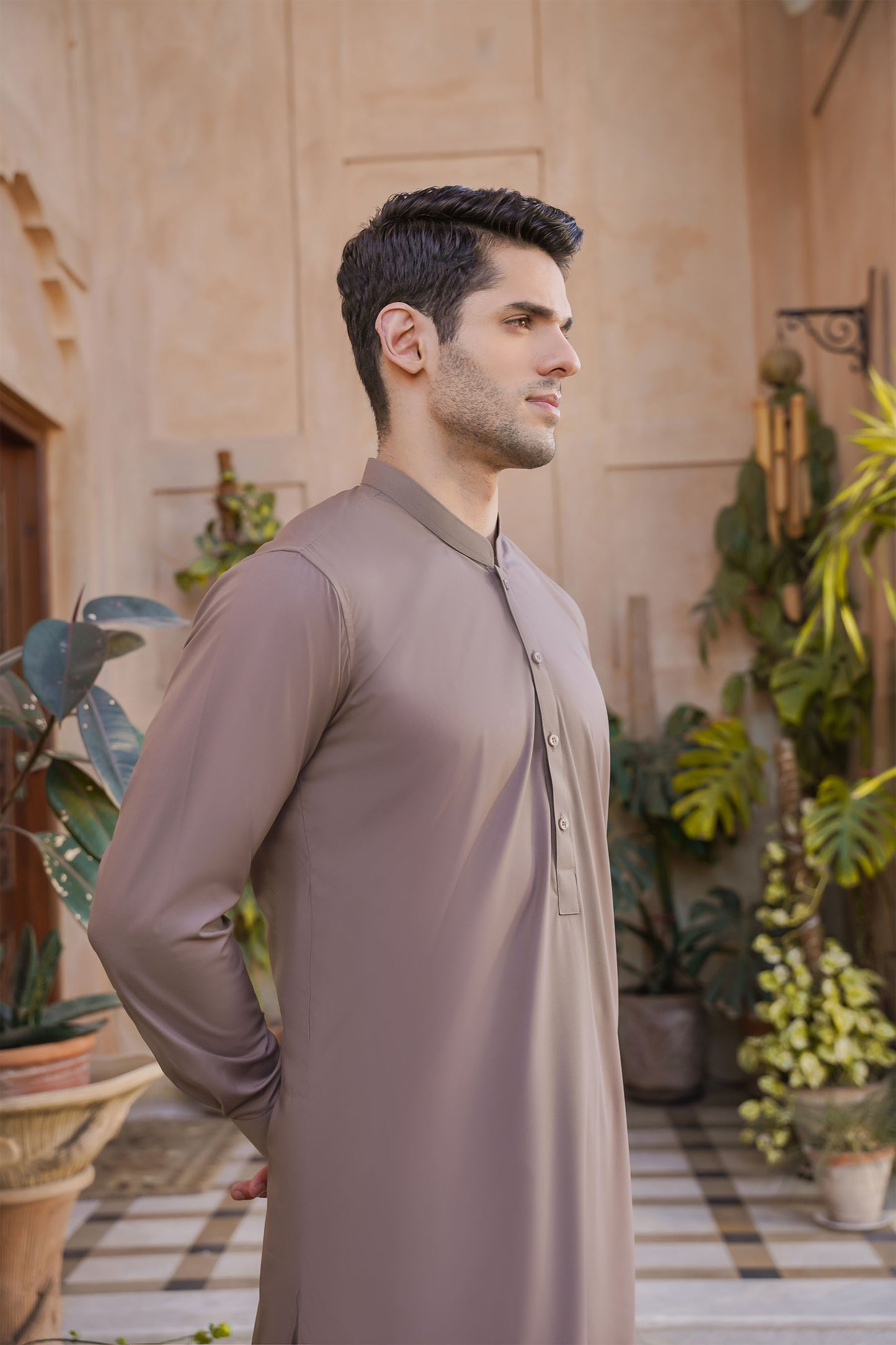 SHALWAR KAMEEZ FOR MEN | AUBURN BROWN