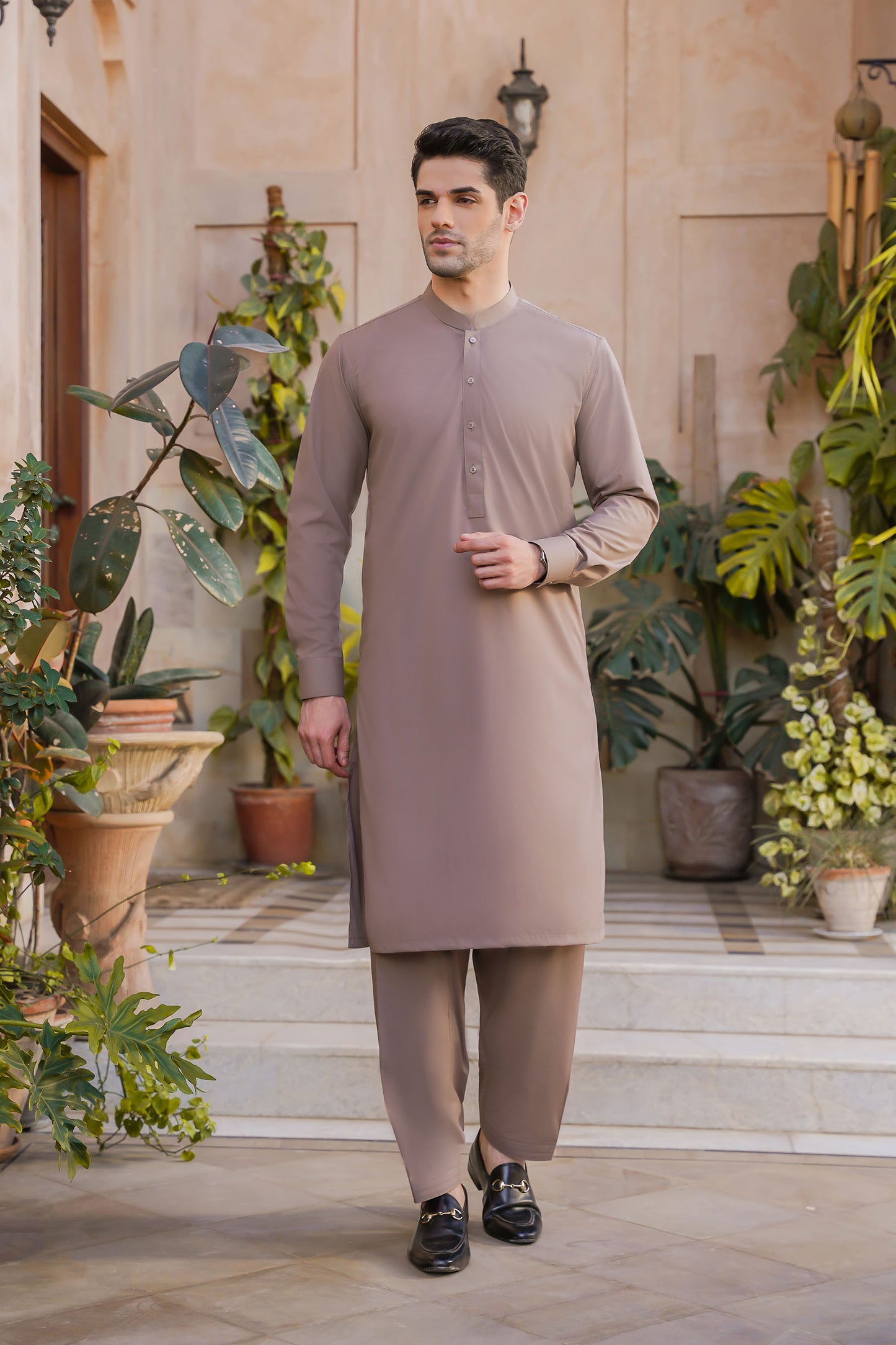 SHALWAR KAMEEZ FOR MEN | AUBURN BROWN