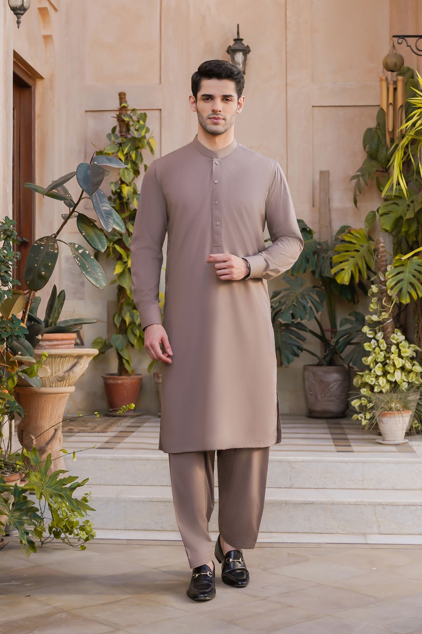 SHALWAR KAMEEZ FOR MEN | AUBURN BROWN