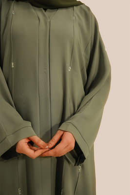 Embellished Abaya Set | Sage Green