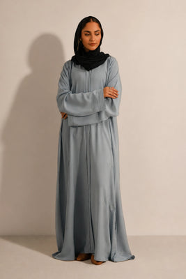 Embroidered Abaya Set | Sky Blue