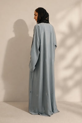 Embroidered Abaya Set | Sky Blue