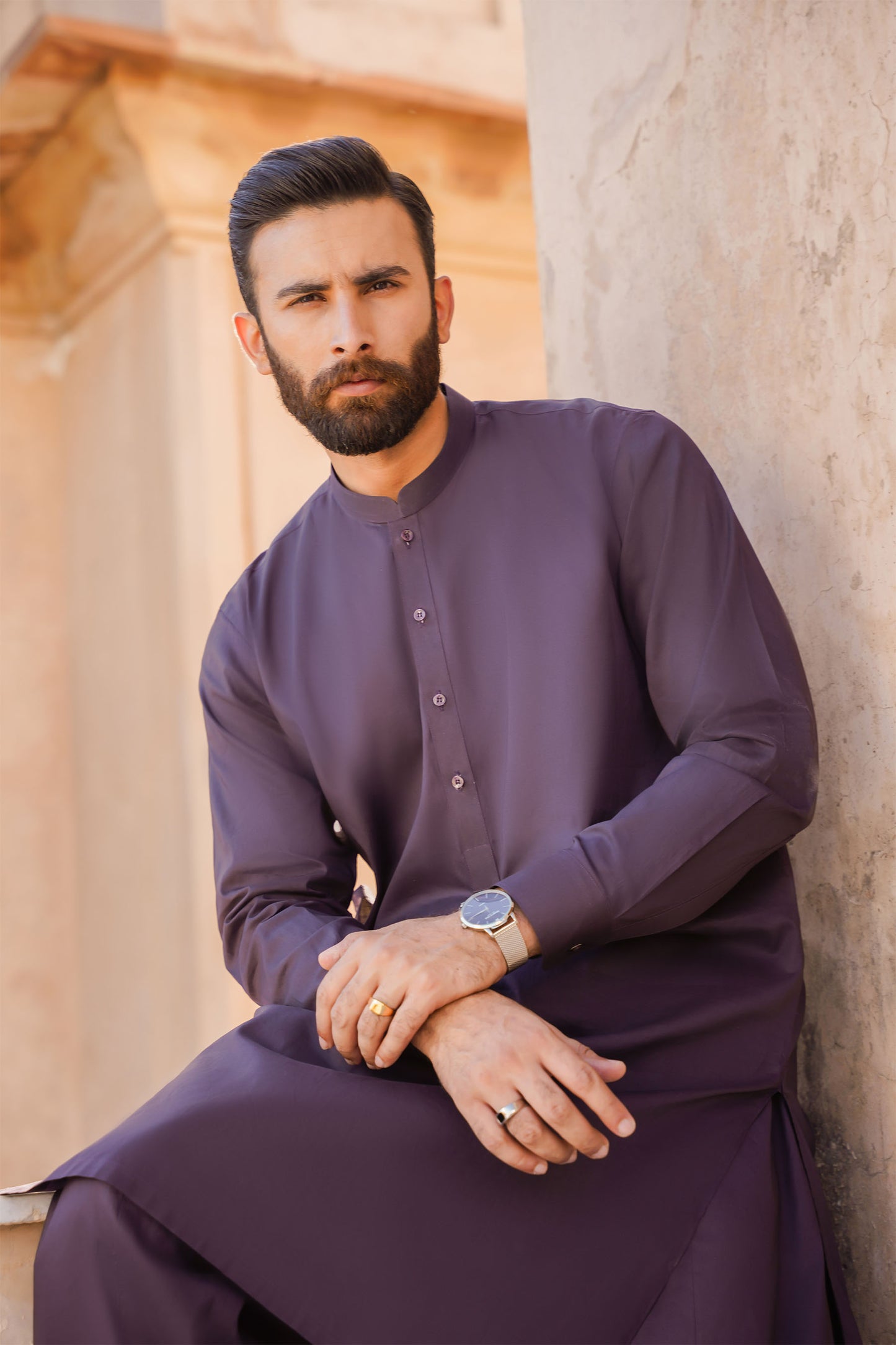 SHALWAR KAMEEZ FOR MEN | GRAPHITE GREY - COTTON