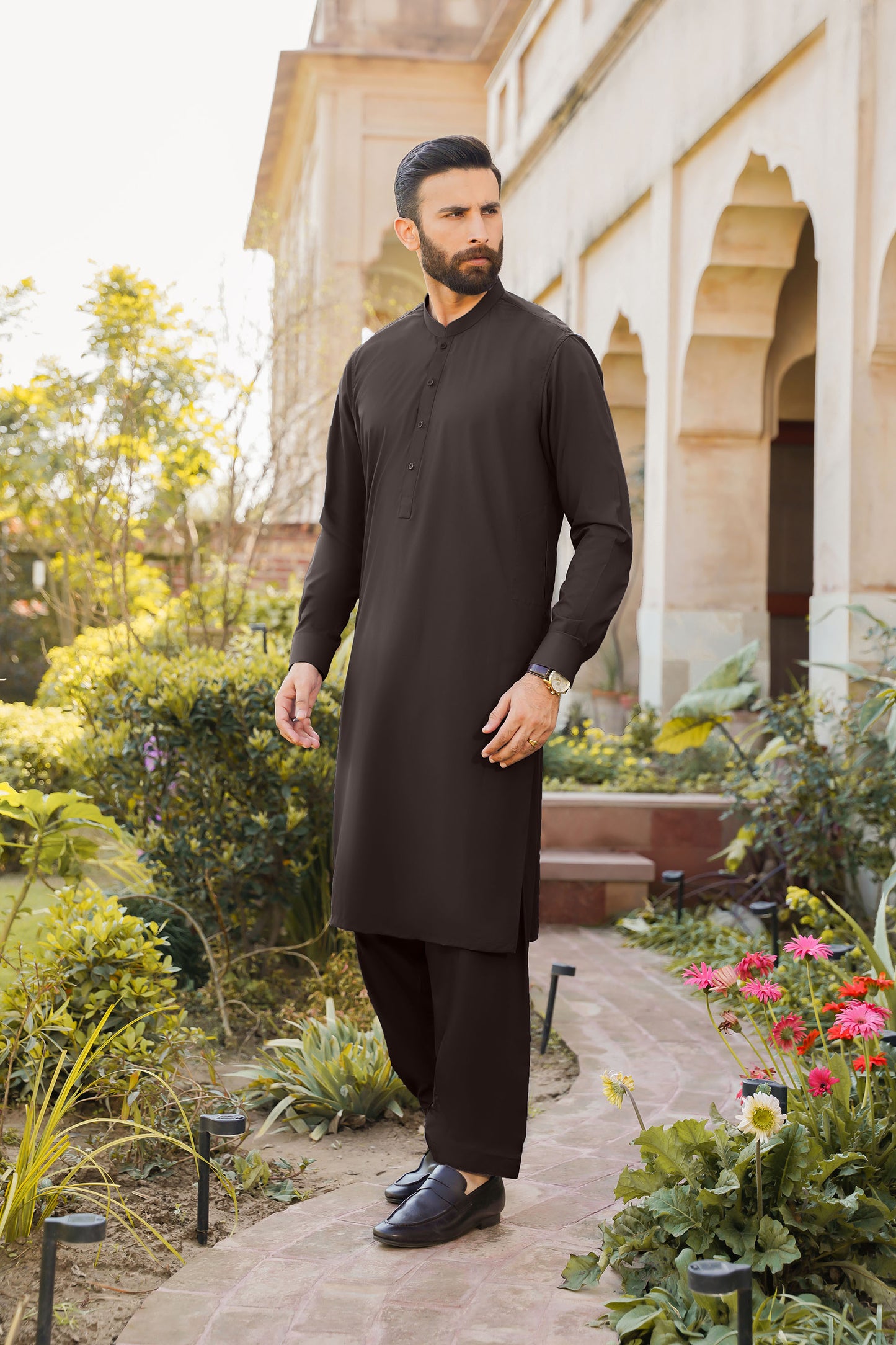 SHALWAR KAMEEZ FOR MEN | VALVET BROWN