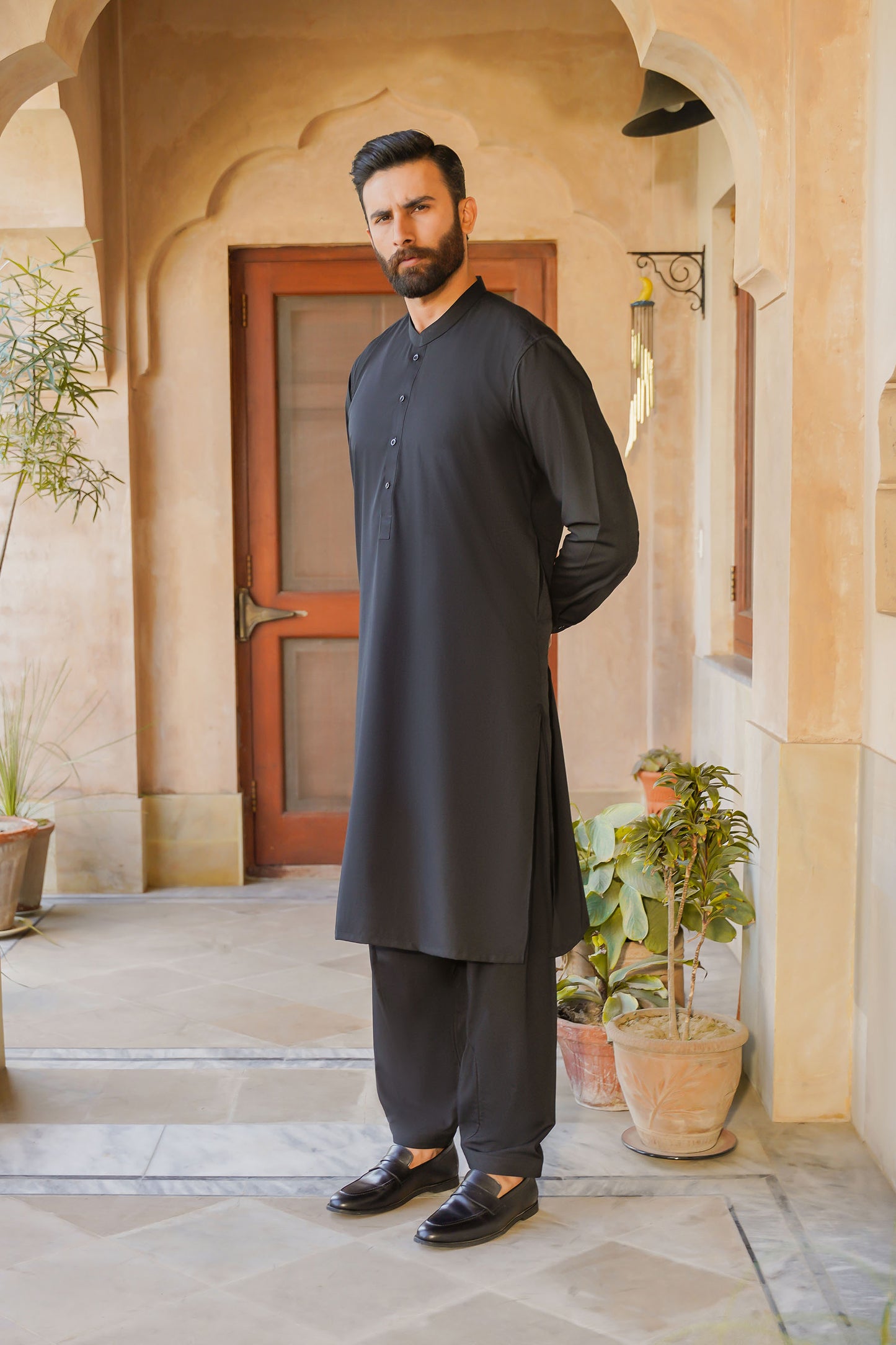 SHALWAR KAMEEZ FOR MEN | JET BLACK