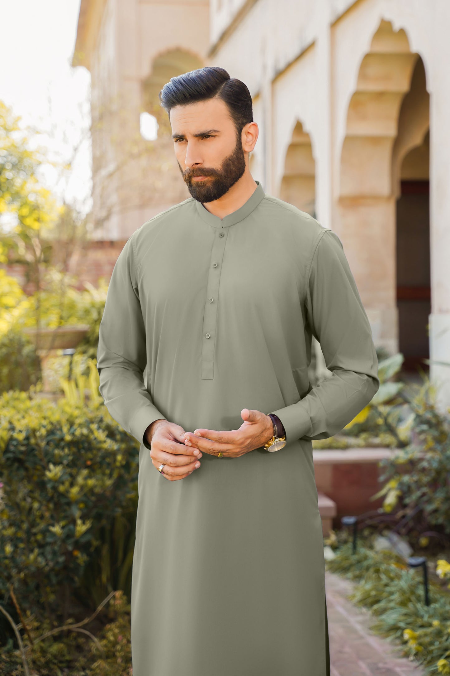 SHALWAR KAMEEZ FOR MEN | KHAKI GREEN