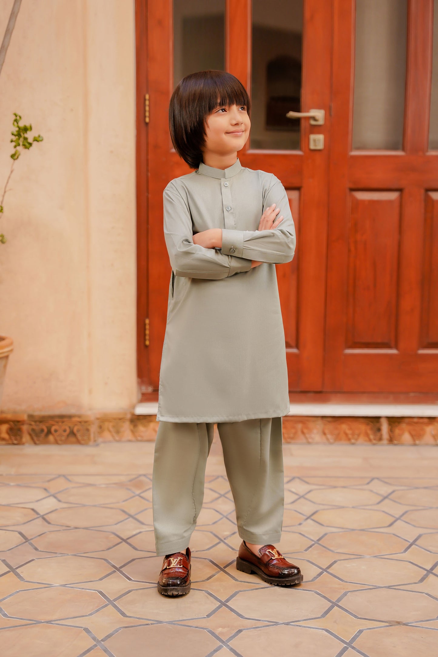 SHALWAR KAMEEZ FOR KIDS | CELERY GREEN