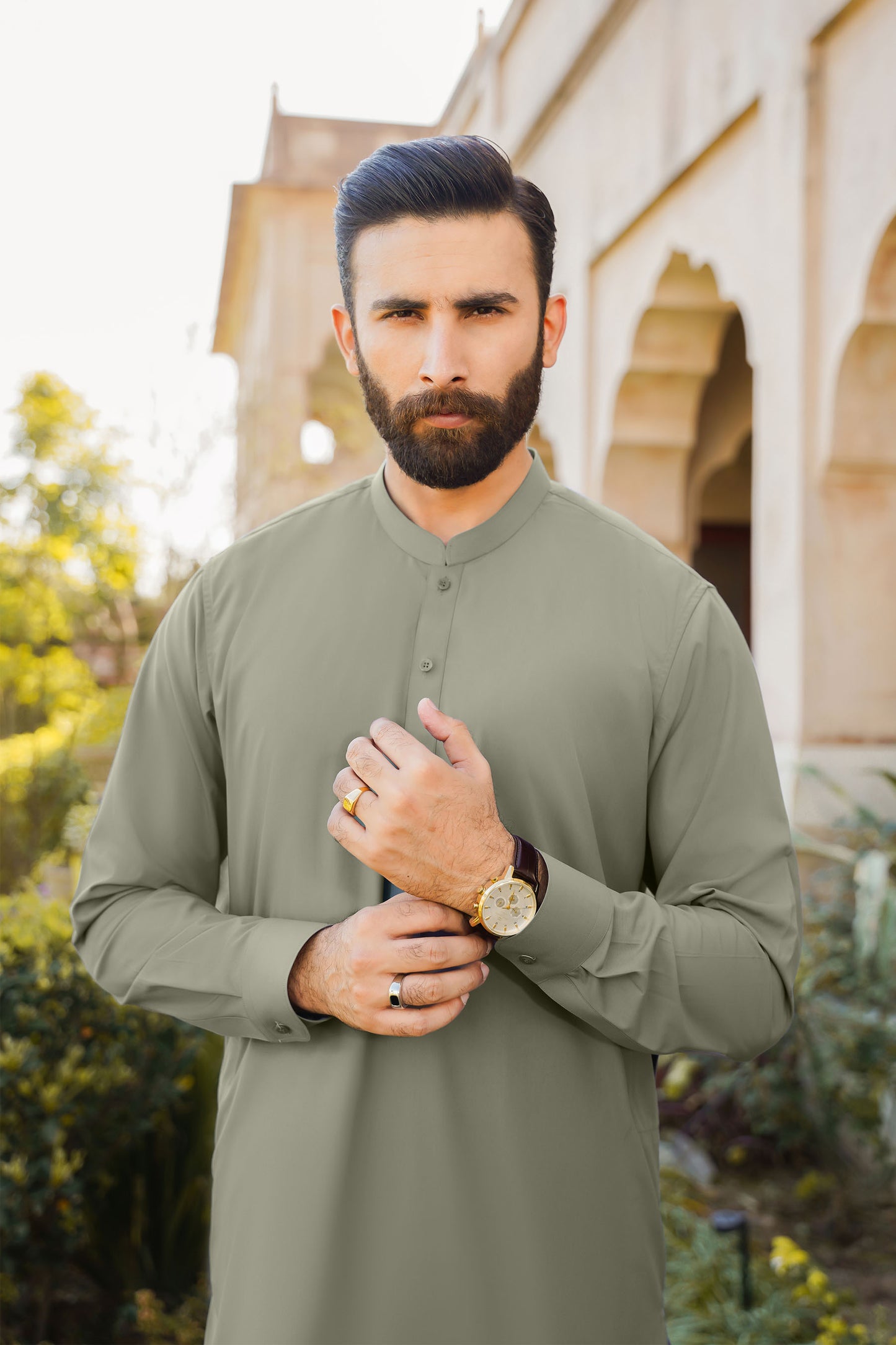 SHALWAR KAMEEZ FOR MEN | KHAKI GREEN