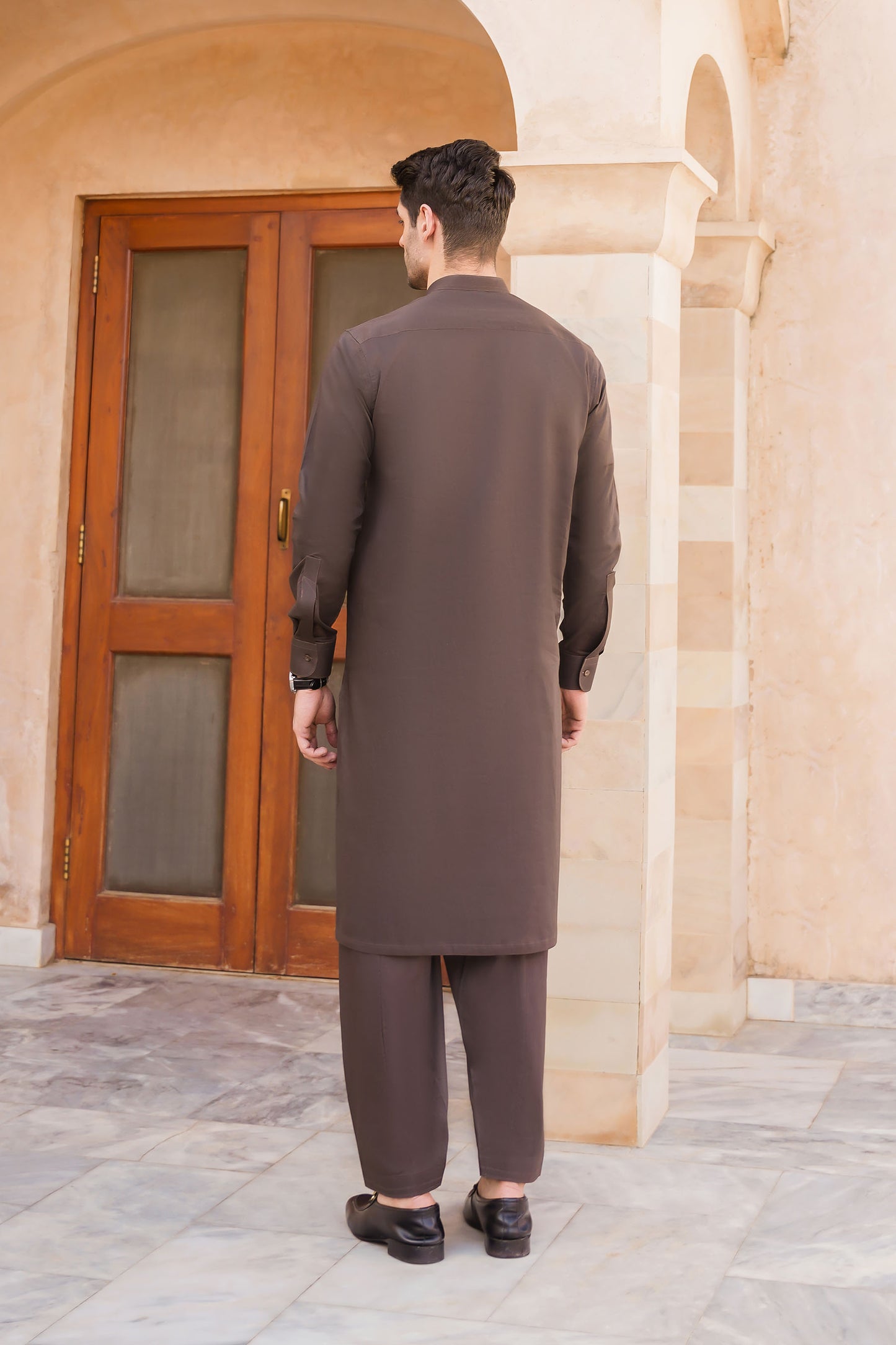 SHALWAR KAMEEZ FOR MEN | CHOCOLATE BROWN - COTTON