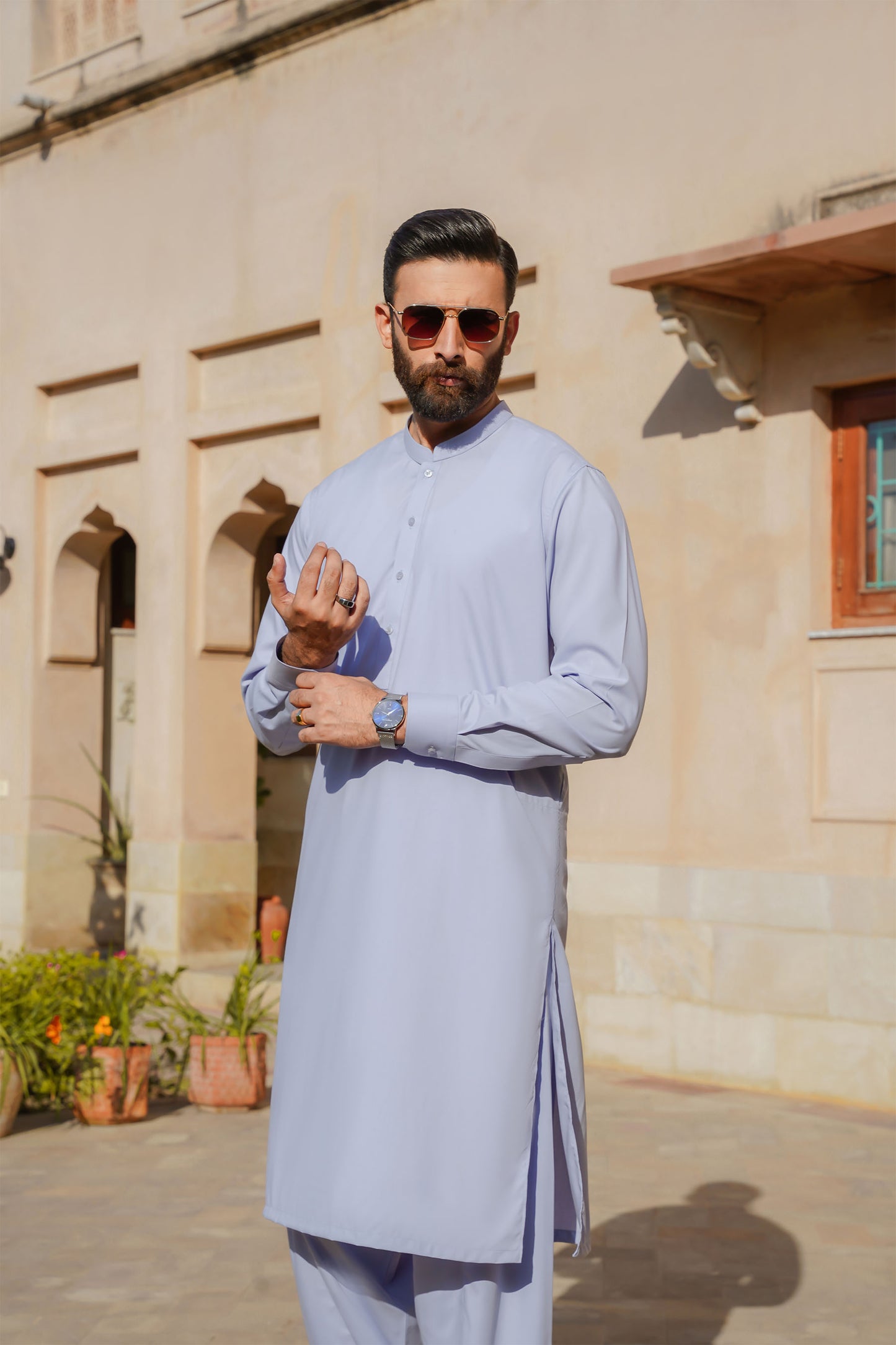 SHALWAR KAMEEZ FOR MEN | ICE BLUE