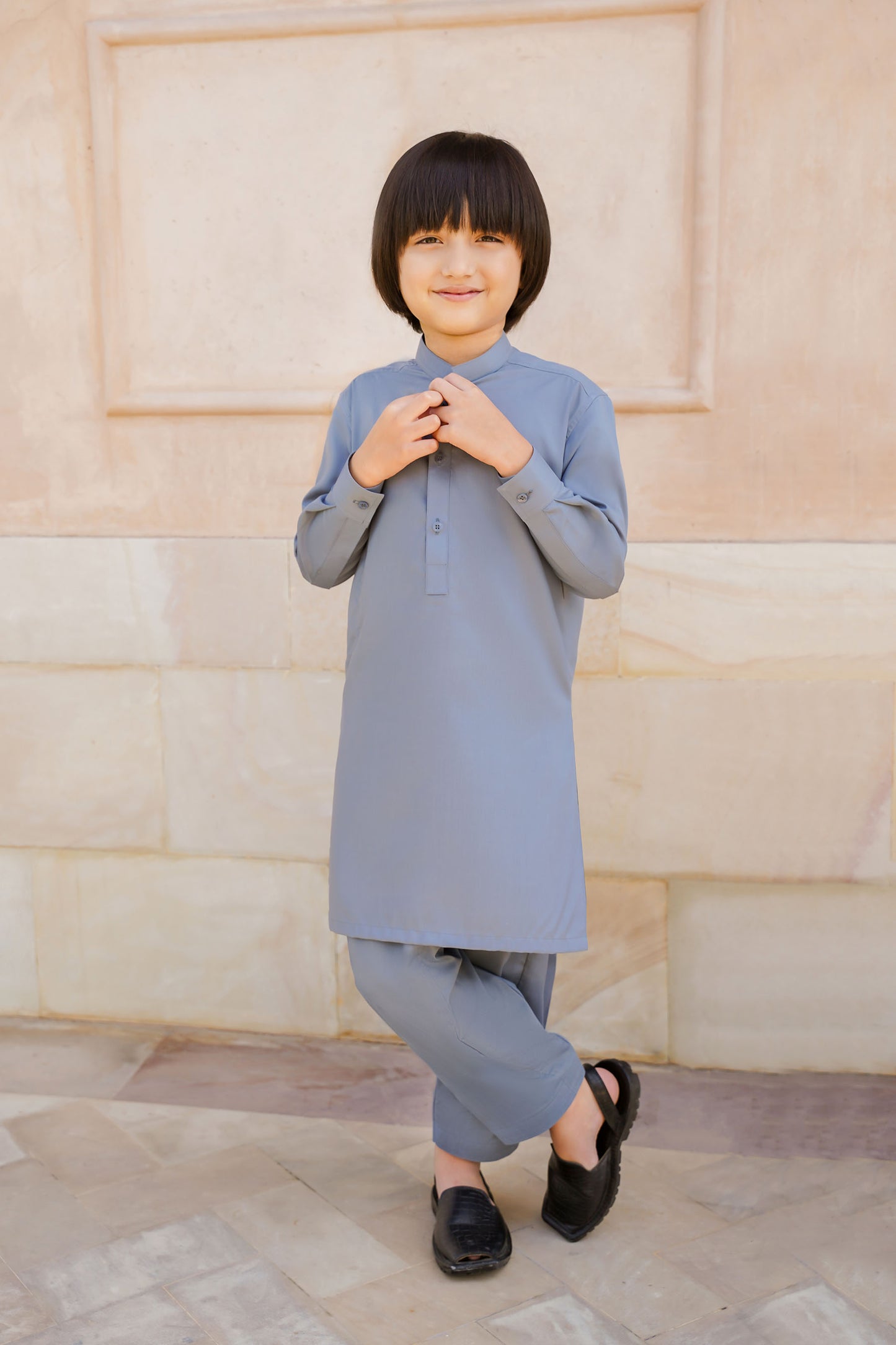 SHALWAR KAMEEZ FOR KIDS | PEBBLE GREY