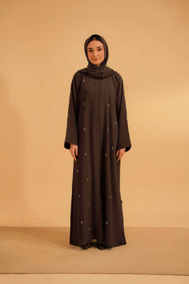 Embellished Abaya | Mocha Brown