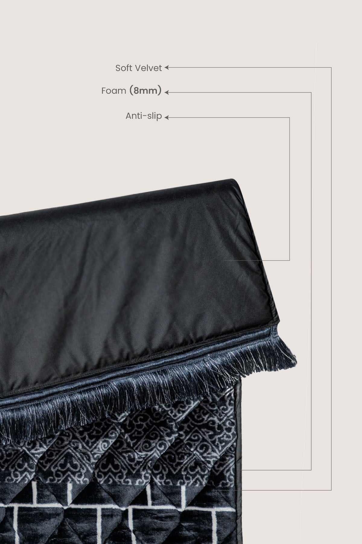 Prayer Mat Timeless Grace | Grey | Cushioned