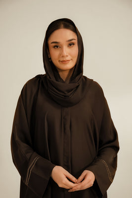Basic Diamante Abaya | Brown