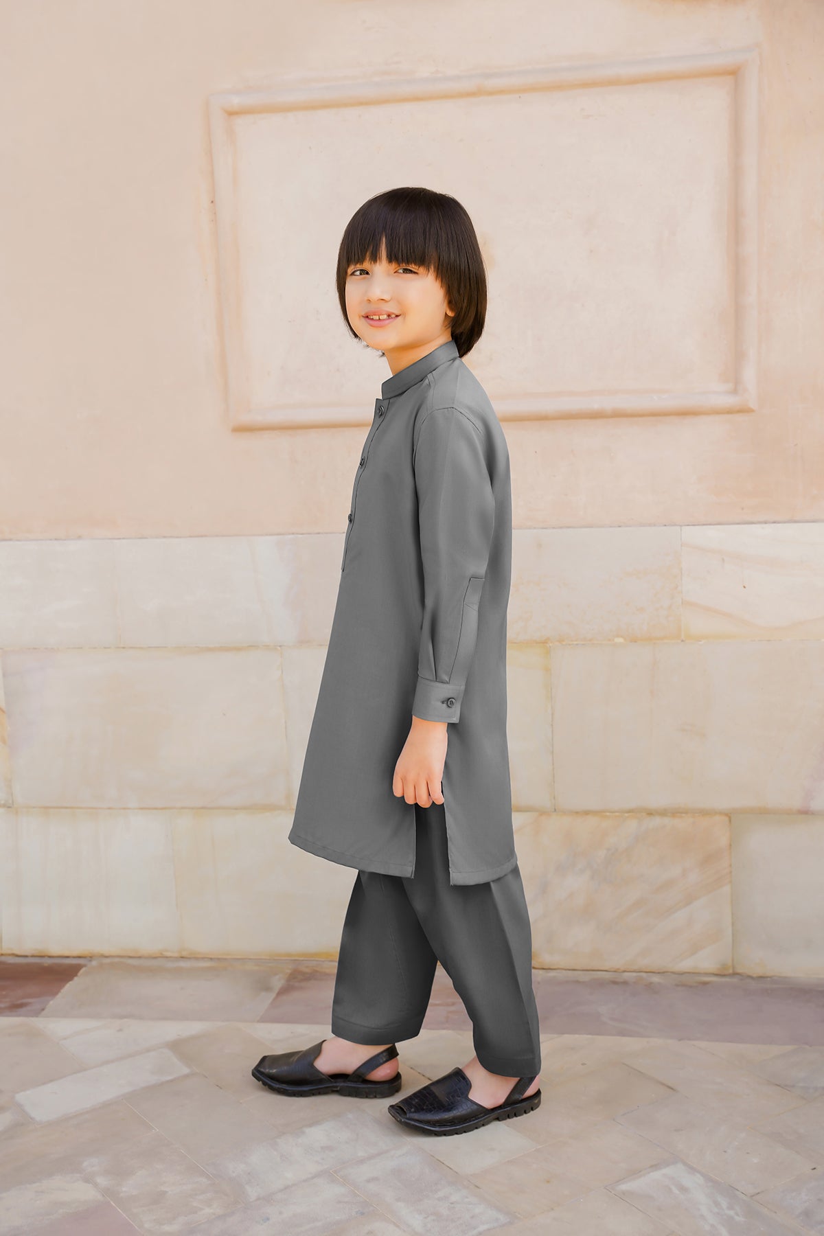 SHALWAR KAMEEZ FOR KIDS | PEBBLE GREY