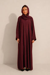 Embellished Abaya Set | Maroon