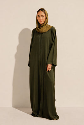 Textured Abaya Set | Olive