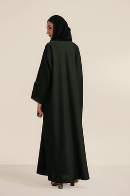 Basic Pleat Abaya Set | Dark Green