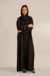 Basic Diamante Abaya Set | Brown