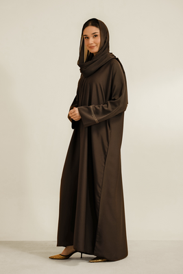 Basic Diamante Abaya | Brown