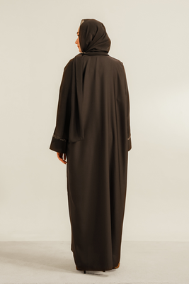 Basic Diamante Abaya | Brown
