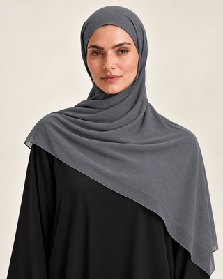 GREY CRINKLE SCARF