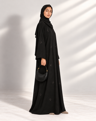 The Black Petal Abaya