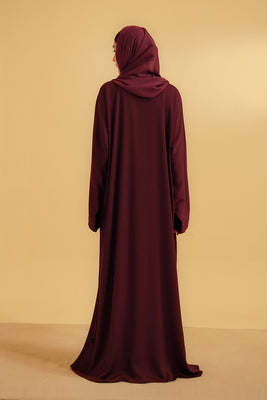 Textured Abaya | Maroon