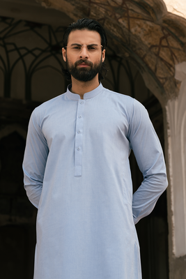 Light-Blue Cotton | Shalwar Kameez