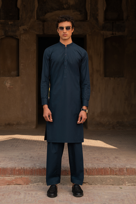 Navy Cotton | Shalwar Kameez
