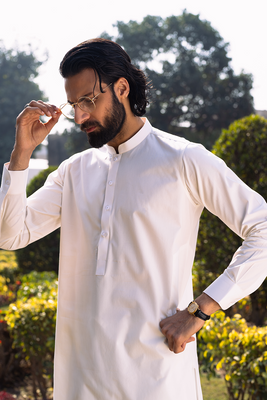 Off-White Cotton | Shalwar Kameez