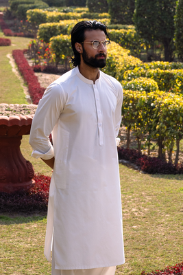 Off-White Cotton | Shalwar Kameez
