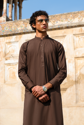 Brown Cotton | Shalwar Kameez