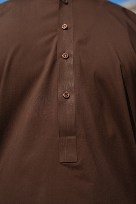 Brown Cotton | Shalwar Kameez