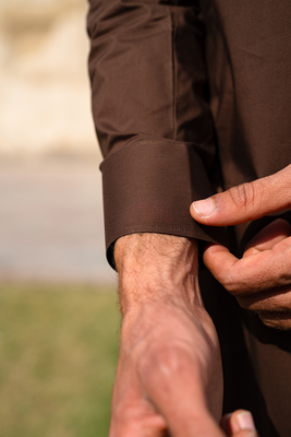 Brown Cotton | Shalwar Kameez
