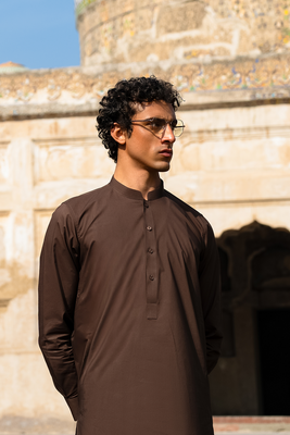 Brown Cotton | Shalwar Kameez