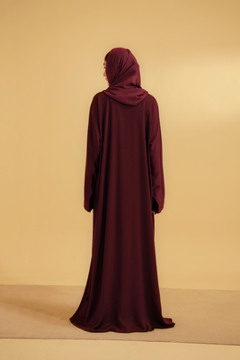 Textured Abaya | Maroon