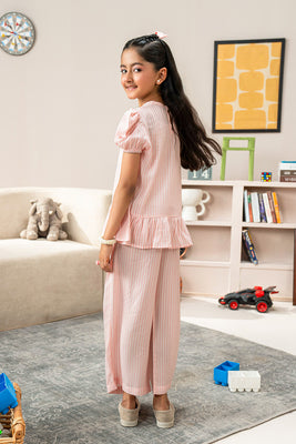 Girls - Striped Co-ords | Pink
