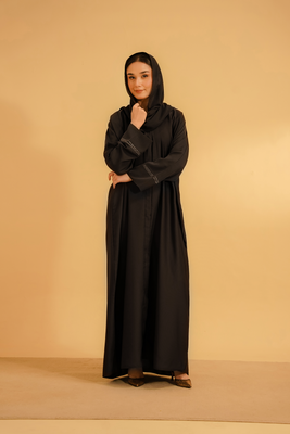 Basic Diamante Abaya | Brown