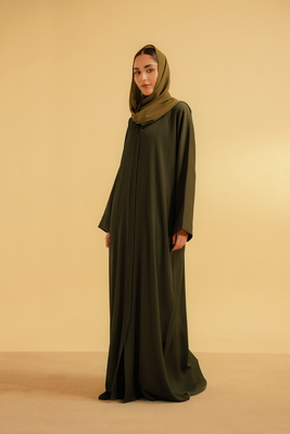 Textured Abaya Set | Olive