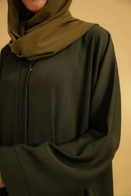 Textured Abaya Set | Olive