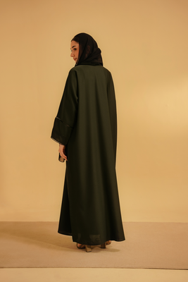Basic Pleat Abaya | Dark Green