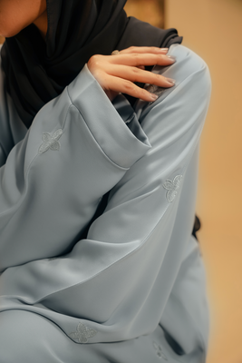 Embroidered Abaya | Sky Blue