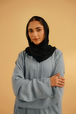 Embroidered Abaya | Sky Blue