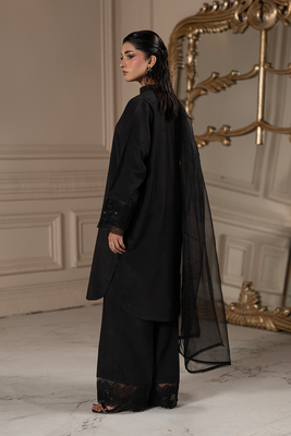 Black Theory | Embroidered Raw Silk