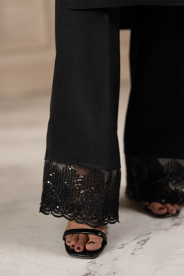 Black Theory | Embroidered Raw Silk