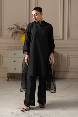 Black Theory | Embroidered Raw Silk
