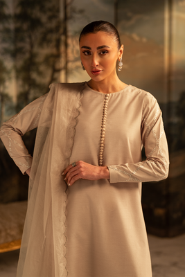 Ivory Veil | Embroidered Raw Silk